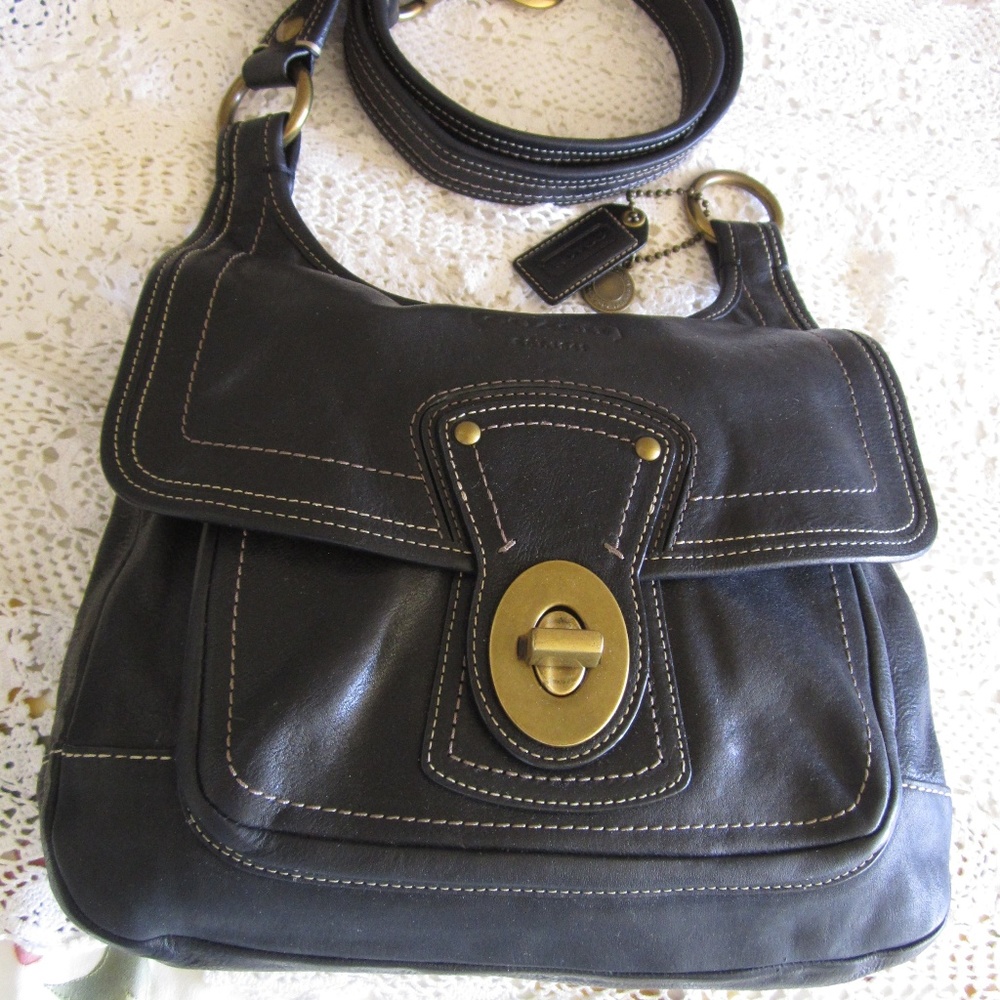 Coach Hippie 10325 Black Leather Crossbody MINT!
